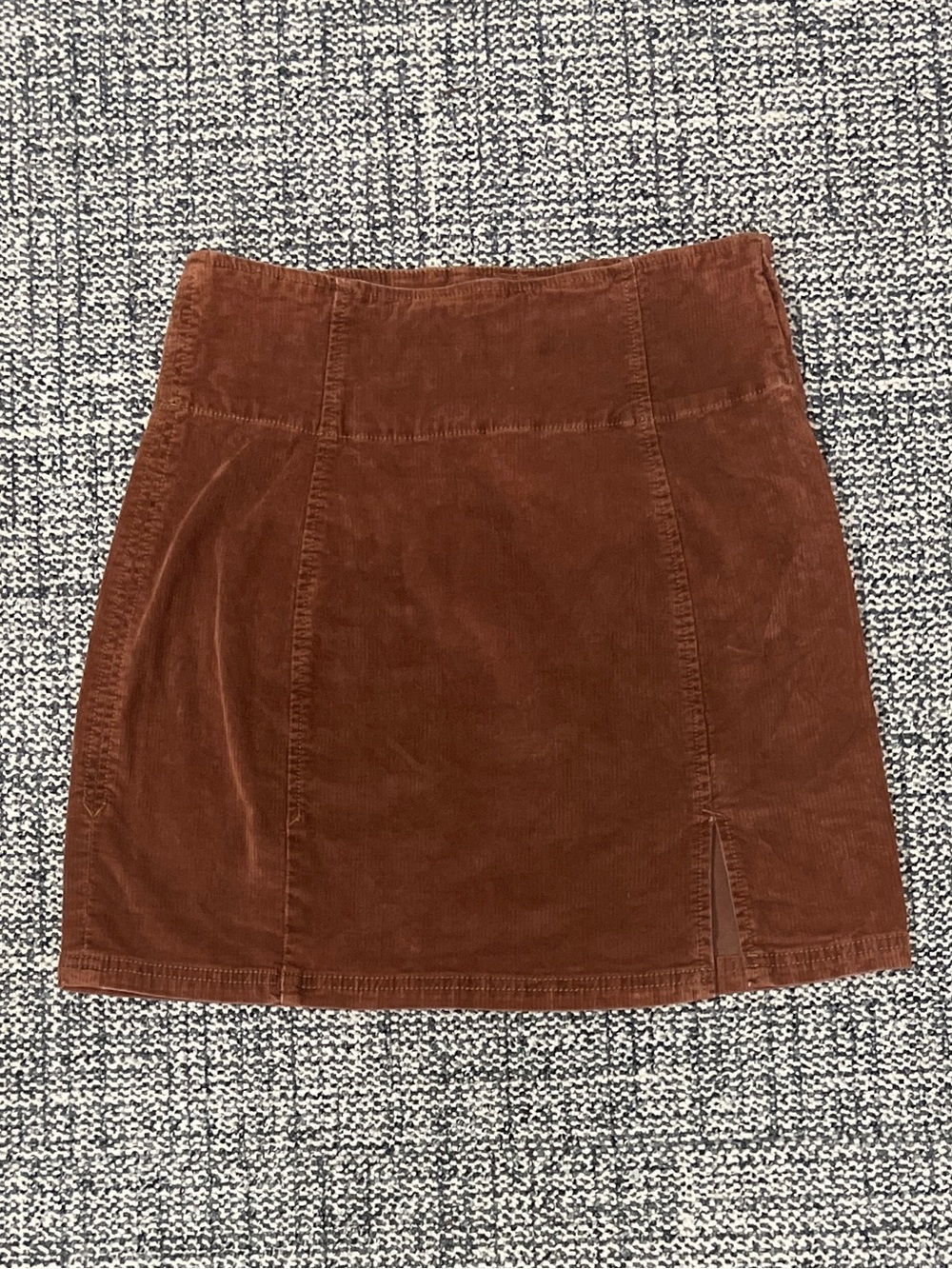 Free People Suede-Look Mini Skirt in Burnt Orange